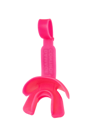 Hot Pink Lip Guard with Permanent Strap - Damage Control Mouthguards