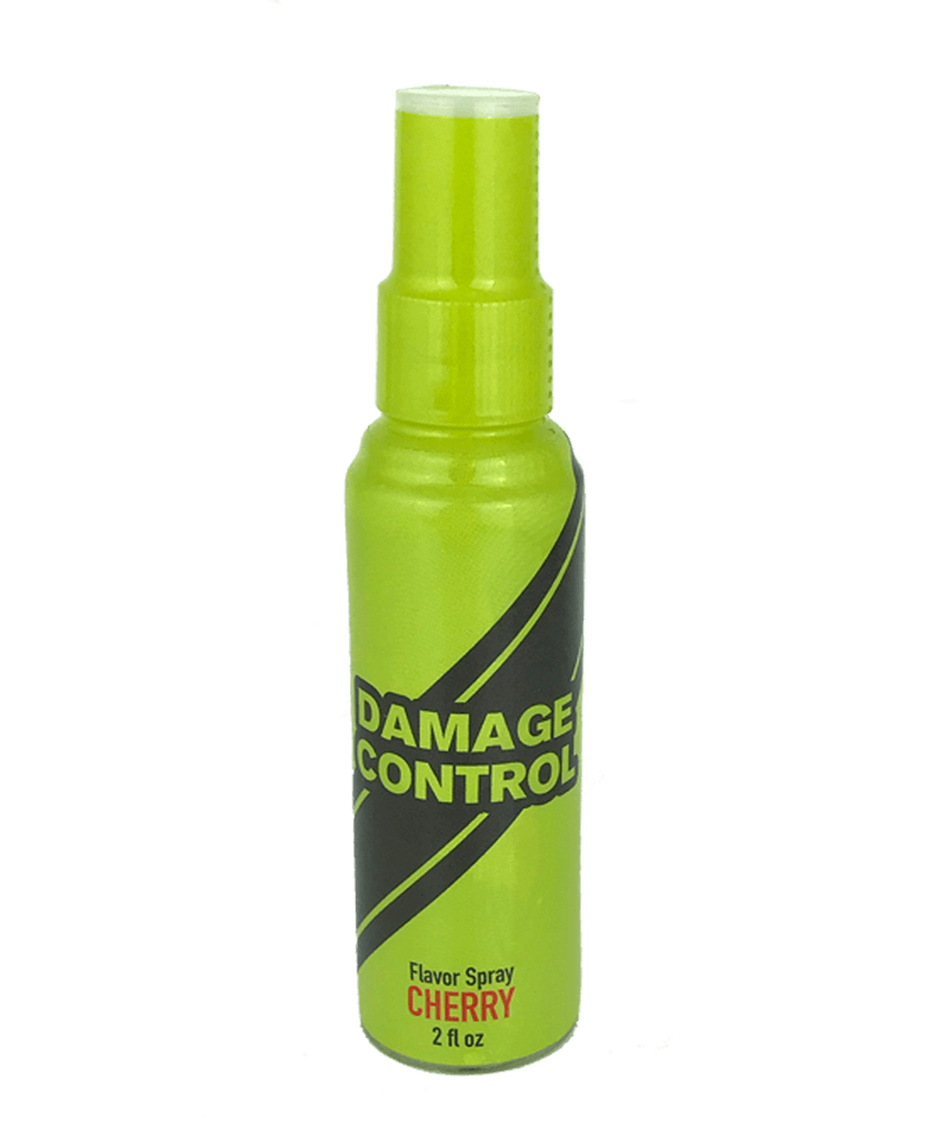 Damage Control cherry flavour spray bottle