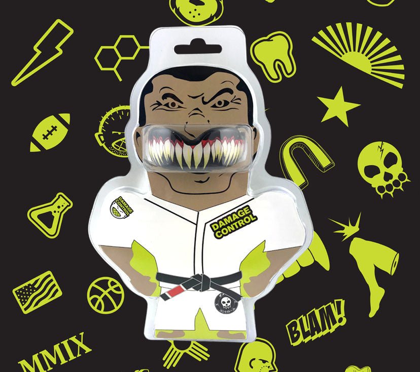 Damage Control martial arts-themed mouthguard packaging
