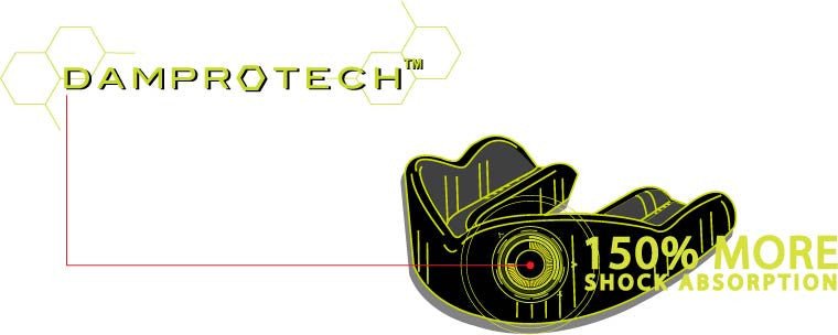 Damprotech mouthguard with shock absorption