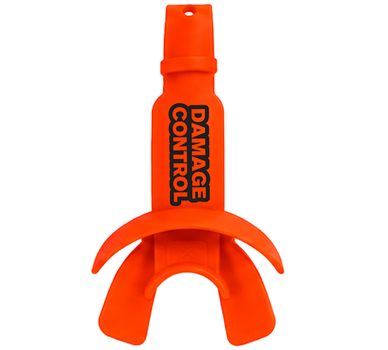 Orange Lip Guard with Permanent Strap