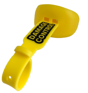 Yellow Pacifier Lip Guard with permanent strap