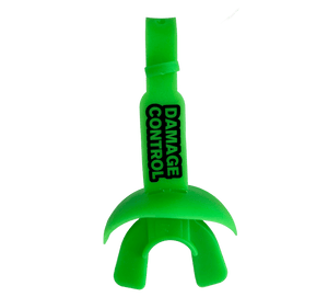 Neon Green Pacifier Mouthguard with Permanent Strap-Damage Control Mouthguards