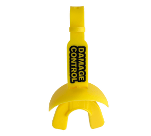 Yellow Pacifier Lip Guard with permanent strap
