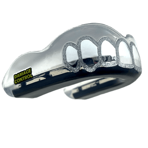 Platinum Grillz with Silver Sparkle Outline-Damage Control Mouthguards