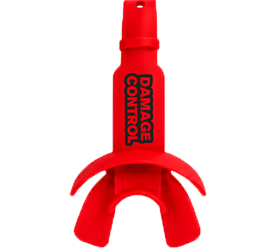 Red Lip Guard with Permanent Strap