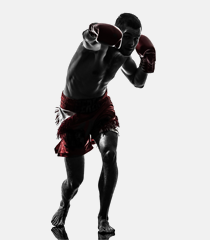 Boxer wearing a mouthguard