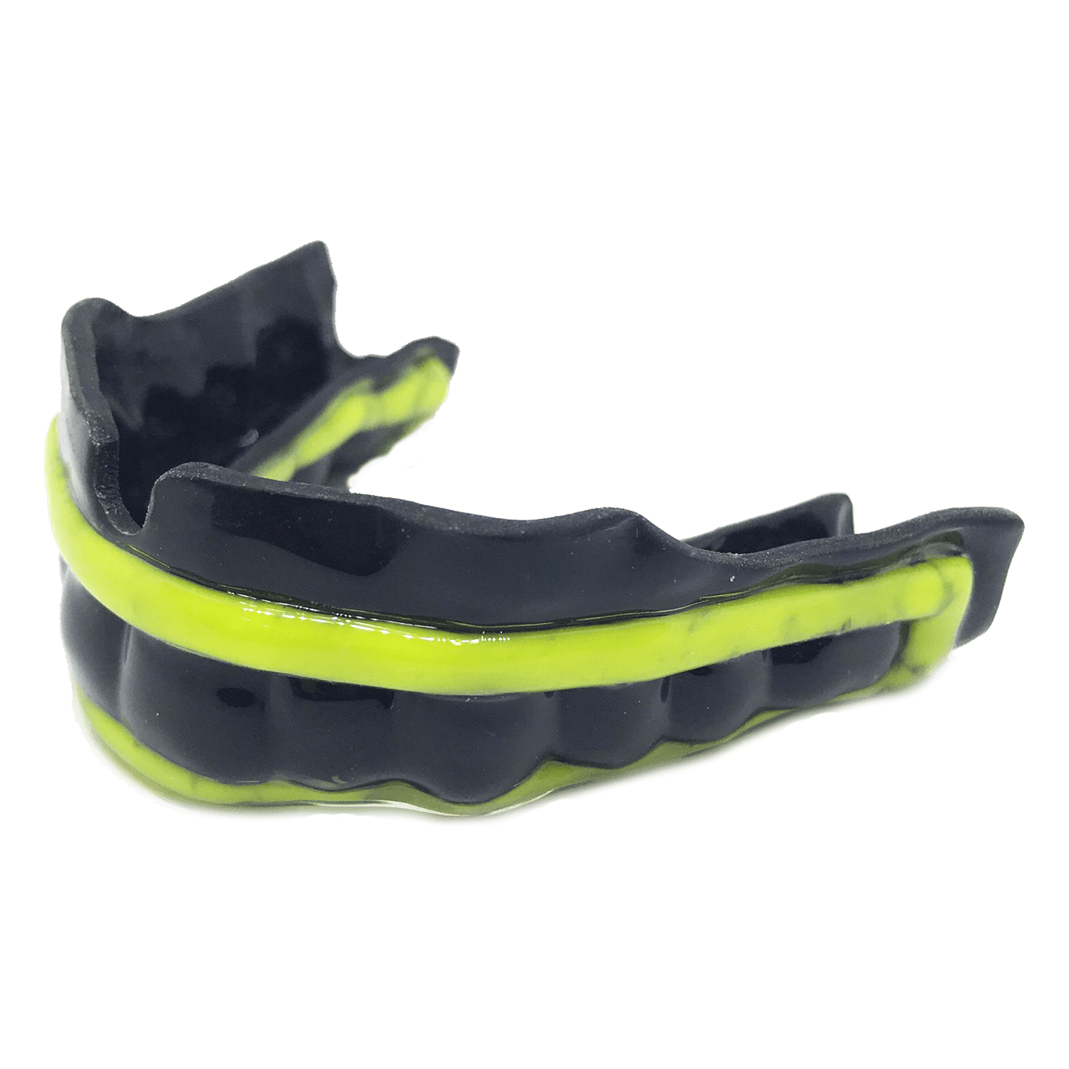 Damproband mouthguard in black and green