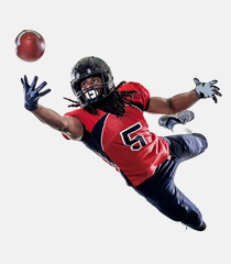 Football mouthguard with red and black design