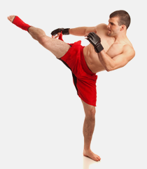 MMA fighter wearing a mouthguard