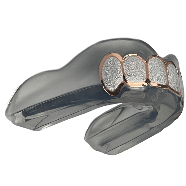 Rose Gold Diamond Grillz - Damage Control Mouthguards