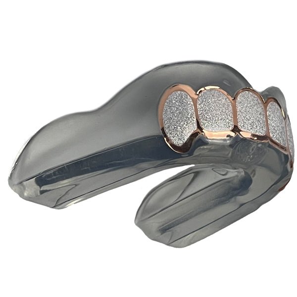Rose Gold Diamond Grillz - Damage Control Mouthguards