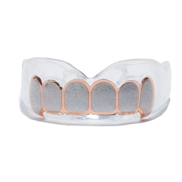 Diamond Grill Sports Mouth Guard – Gold/Platinum Fangs – Boil & Bite, One Size